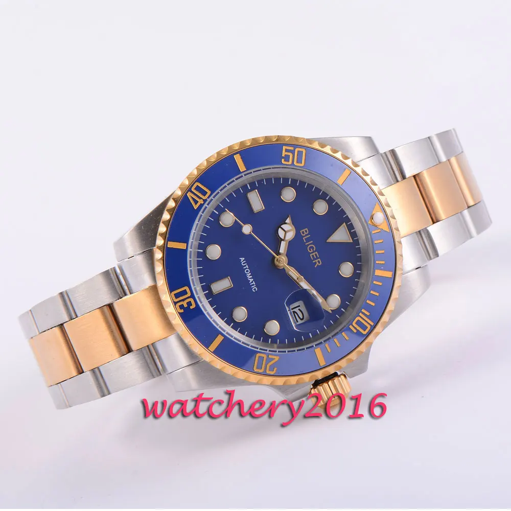 Casual 40mm BLIGER blue dial Rotating ceramic bezel deployment buckle Sapphire glass date luminous automatic movement mens Watch
Casual 40mm BLIGER blue dial Rotating ceramic bezel deployment buckle Sapphire glass date luminous automatic movement mens Watch