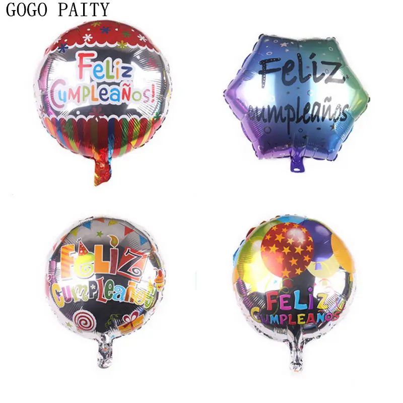 GOGO PAITY New 18 inch Spanish Happy Birthday Aluminum Balloons Birthday Party Decoration Balloons Wholesale
GOGO PAITY New 18 inch Spanish Happy Birthday Aluminum Balloons Birthday Party Decoration Balloons Wholesale