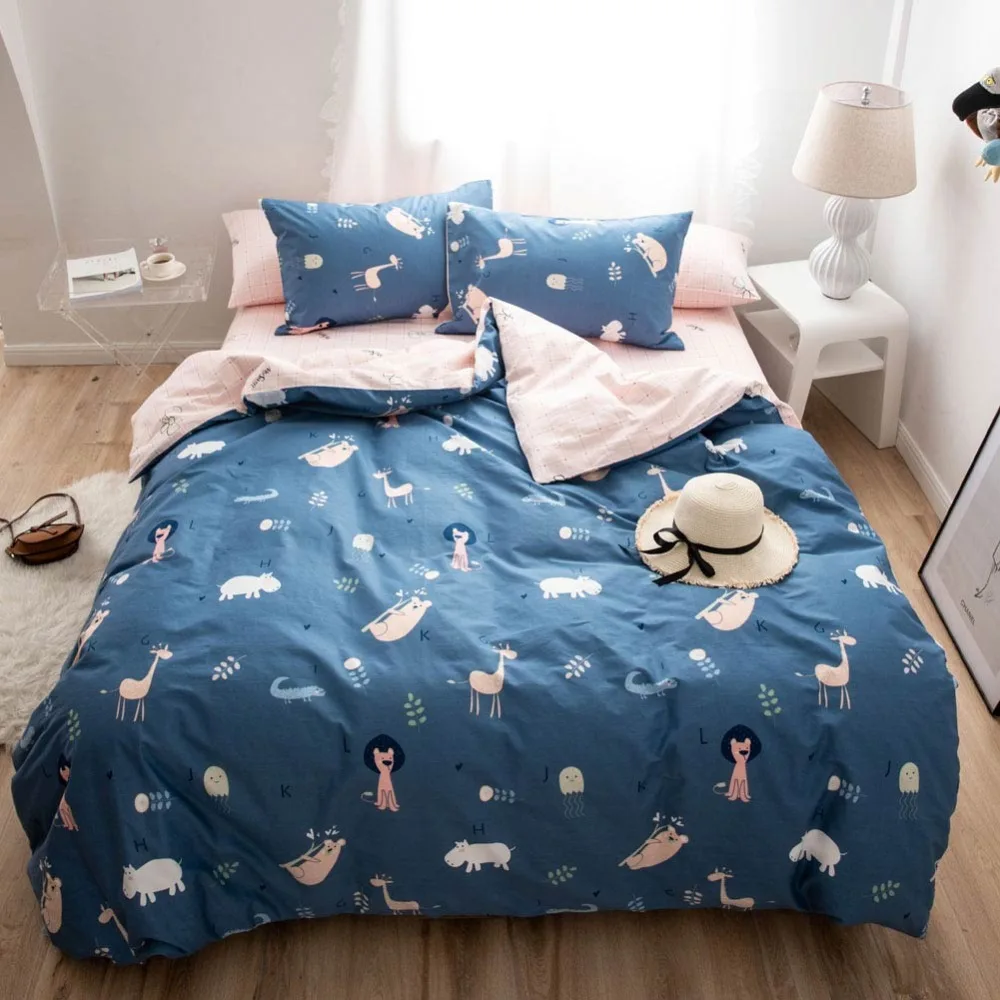 2019 Dark Blue Animals Cartoon Duvet Cover Set Twin Queen King Flat Sheet or Fitted Sheet Soft Cotton Bedlinens Pillowcases
2019 Dark Blue Animals Cartoon Duvet Cover Set Twin Queen King Flat Sheet or Fitted Sheet Soft Cotton Bedlinens Pillowcases