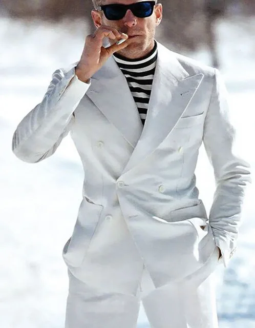 2018 White High Quality Peak Lapel Double Breasted Groom Tuxedos Wedding Prom Evening Clothes For Man (Jacket+Pants)
2018 White High Quality Peak Lapel Double Breasted Groom Tuxedos Wedding Prom Evening Clothes For Man (Jacket+Pants)
