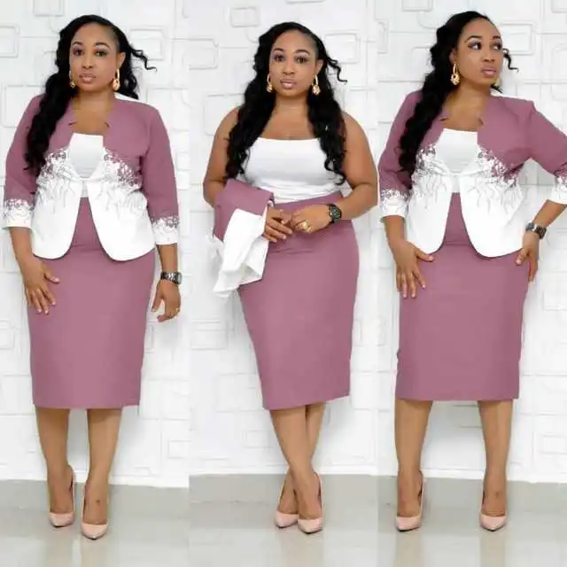 Two Piece Set Dress Suits Slim Bodycon Office Lady Formal Work Wear Lace Blazer Pencil Dress Plus Size Women African Clothing
Two Piece Set Dress Suits Slim Bodycon Office Lady Formal Work Wear Lace Blazer Pencil Dress Plus Size Women African Clothing