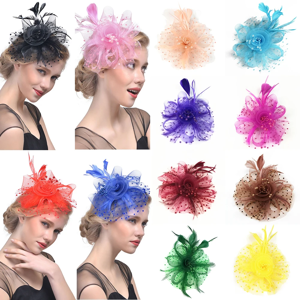 Elegant Flower Hairpins Feather Beads Mesh Corsage Hair Clip Bridal Headwear Pearl Lace Party Head Accessories Candy Color Dot
Elegant Flower Hairpins Feather Beads Mesh Corsage Hair Clip Bridal Headwear Pearl Lace Party Head Accessories Candy Color Dot