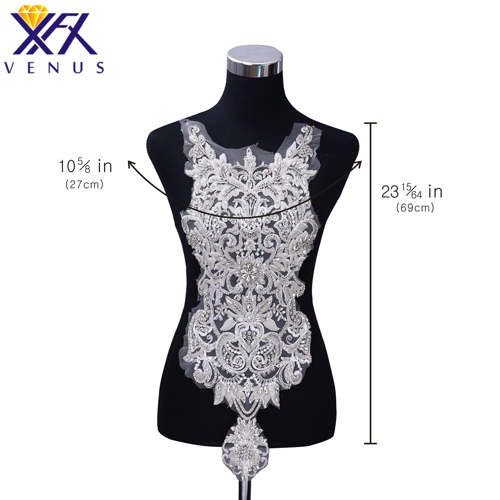 XFX VENUS 1 PIECE Silver Rhinestones Crystal Beads Design Patches Embroidered Bridal Applique for Wedding Party Dress Trimming
XFX VENUS 1 PIECE Silver Rhinestones Crystal Beads Design Patches Embroidered Bridal Applique for Wedding Party Dress Trimming