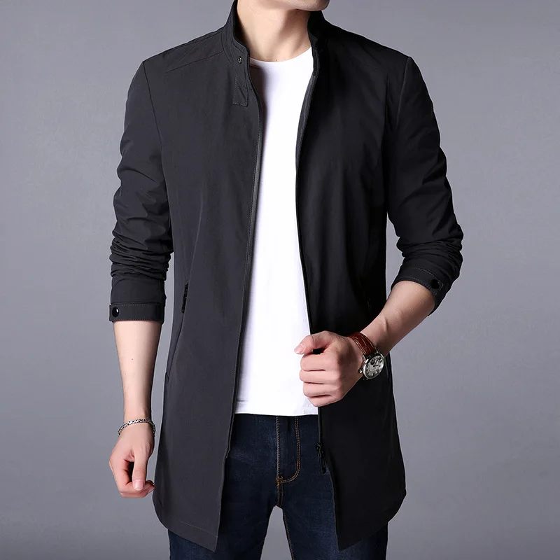 Brand Trench Coat Men Classic Zipper Stand Collar Mens Long Coat Mens Clothing Long Jackets And Coats British Style Overcoat
Brand Trench Coat Men Classic Zipper Stand Collar Mens Long Coat Mens Clothing Long Jackets And Coats British Style Overcoat