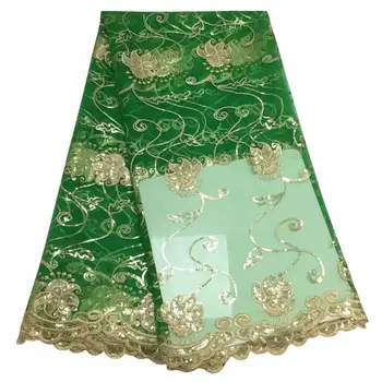 Green Gold Line African Sequins Lace Fabric 2019 Nigerian French Tulle Lace with Sequins Embroidery Lace Fabric for Dress
Green Gold Line African Sequins Lace Fabric 2019 Nigerian French Tulle Lace with Sequins Embroidery Lace Fabric for Dress