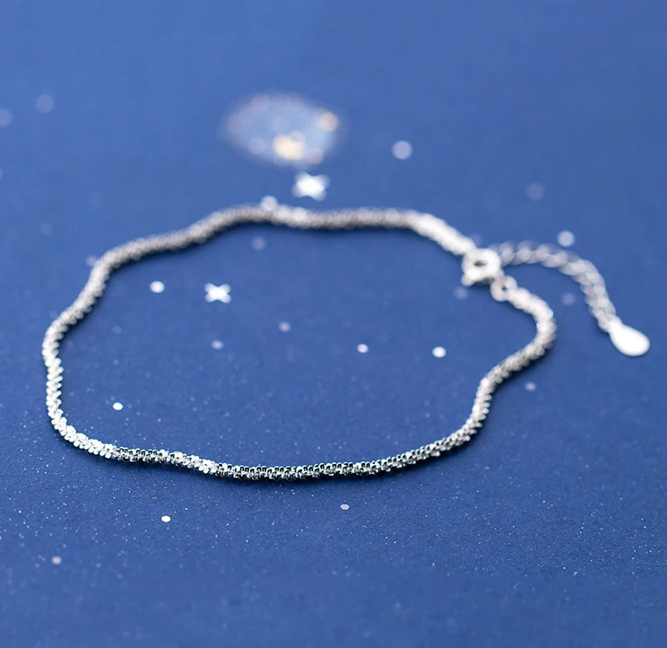 Real 925 Sterling Silver Gypsophila Beads Curb Chains Anklet For Women Girls Friend Foot Jewelry Leg Bracelet Barefoot Tobillera
Real 925 Sterling Silver Gypsophila Beads Curb Chains Anklet For Women Girls Friend Foot Jewelry Leg Bracelet Barefoot Tobillera