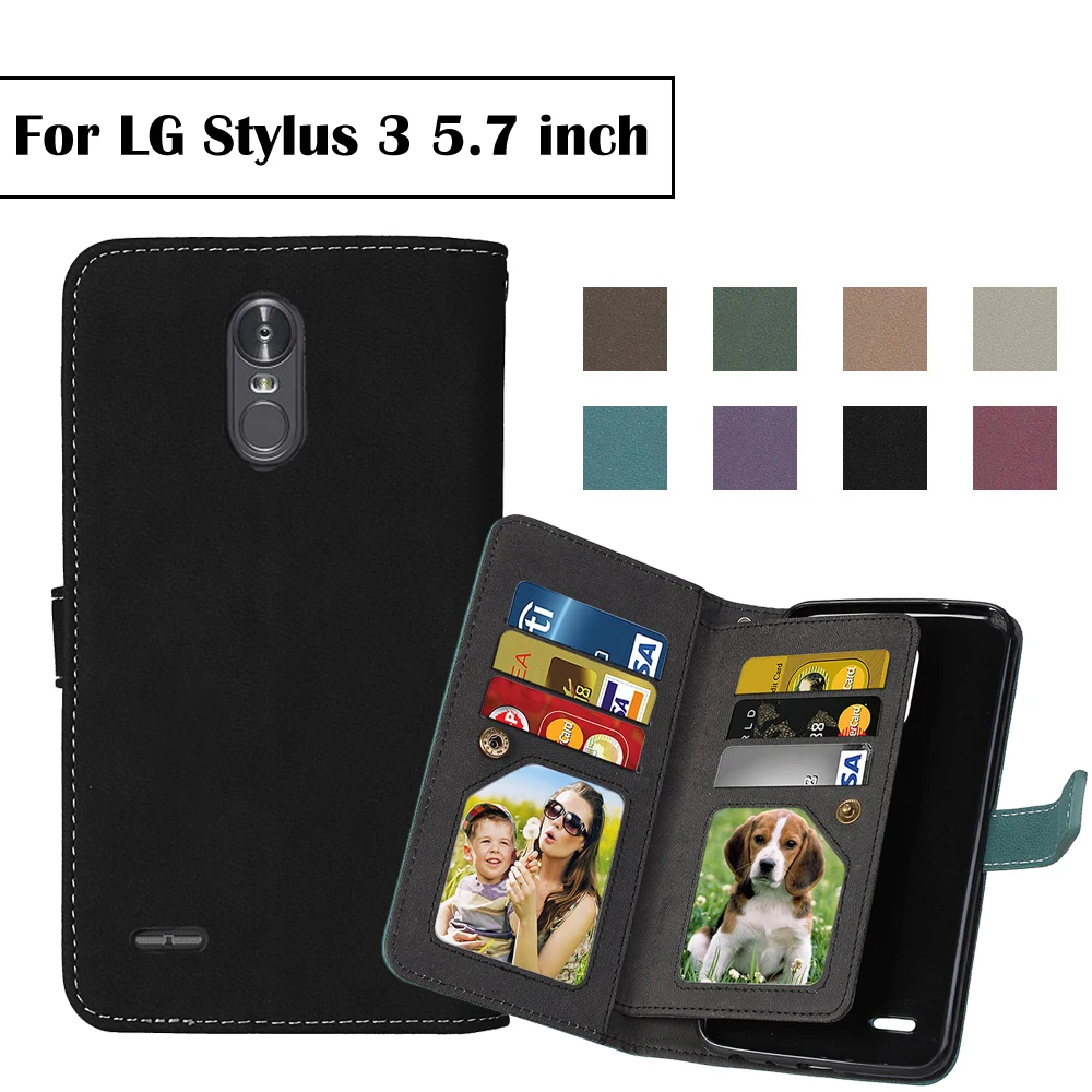 

Matte Leather Case For LG Stylus 3 Case Cover For LG Stylo 3 Phone Case With Card Slot Flip Cover For LG K10 Pro LS777 5.7 inch