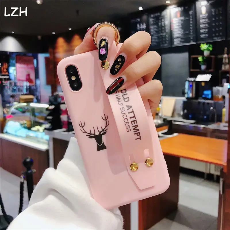 Finger Ring Hand Strap Phone Case for Apple iPhone XR XS X 6 6S 7 8 Plus Deer Wrist Band Stand Soft TPU Cover for iPhone XS Max
Finger Ring Hand Strap Phone Case for Apple iPhone XR XS X 6 6S 7 8 Plus Deer Wrist Band Stand Soft TPU Cover for iPhone XS Max