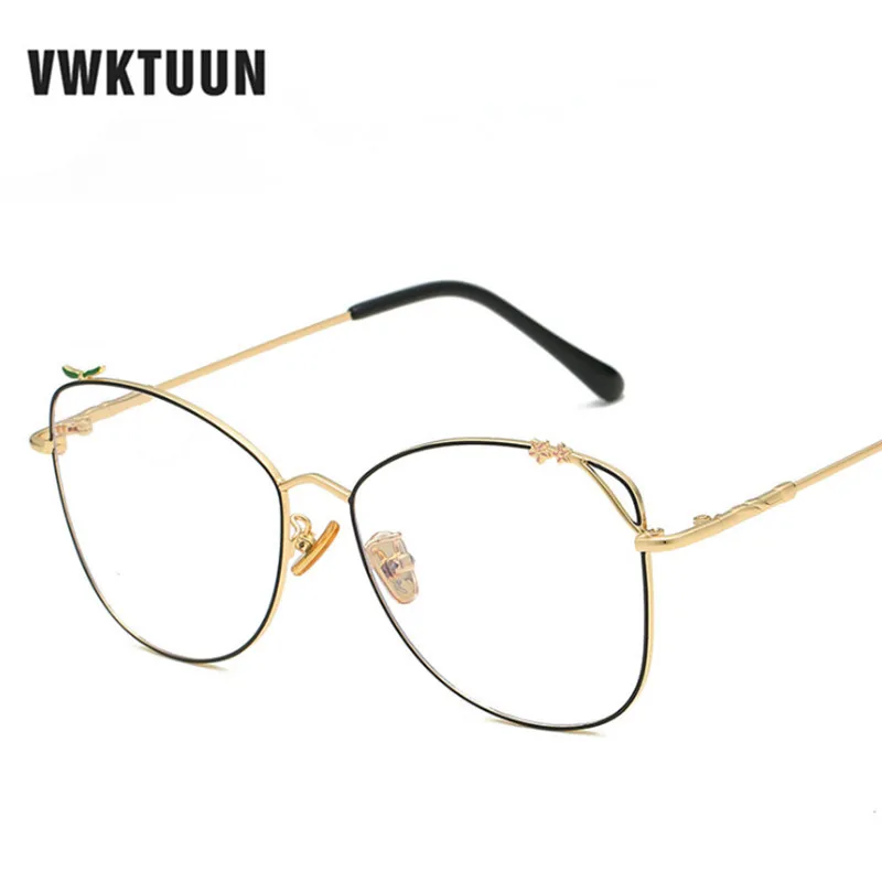 VWKTUUN Spectacle Frame Round Glasses Clear lens Womens Eyewear Optical Frames Myopia Metal Eyeglasses Anti Blue Ray | Аксессуары для