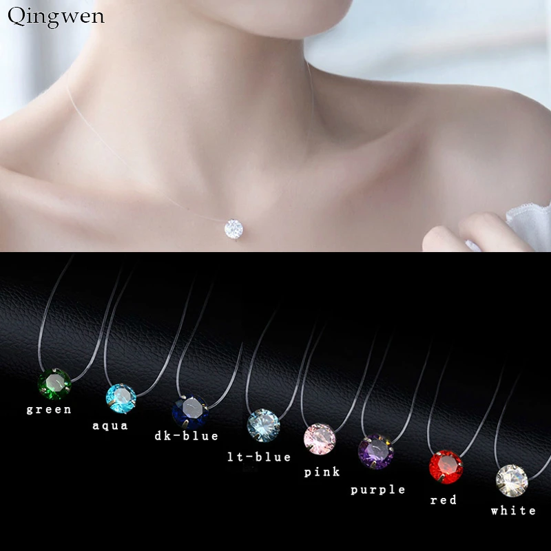 Qingwen New CZ Collar Choker Necklace Invisible Transparent Fishing Line Crystal Silver Pendant Necklace for Women CE0580/w
Qingwen New CZ Collar Choker Necklace Invisible Transparent Fishing Line Crystal Silver Pendant Necklace for Women CE0580/w