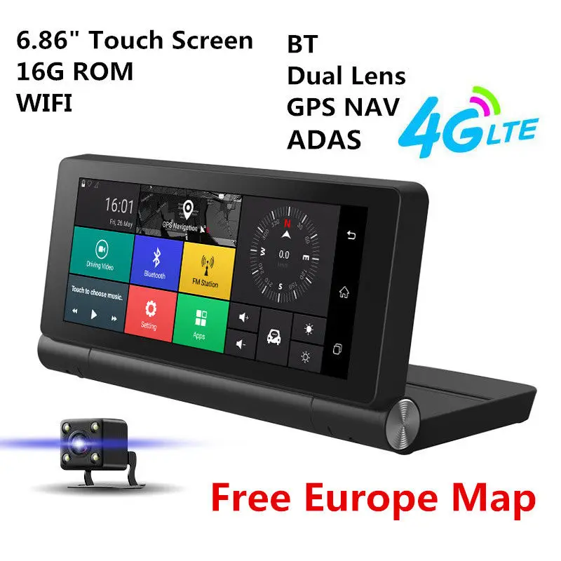 6.86"HD 1080P 4G Bluetooth Wifi Dual Lens Car SUV DVR Video Recorder Dashcam GPS Map for North America
6.86"HD 1080P 4G Bluetooth Wifi Dual Lens Car SUV DVR Video Recorder Dashcam GPS Map for North America