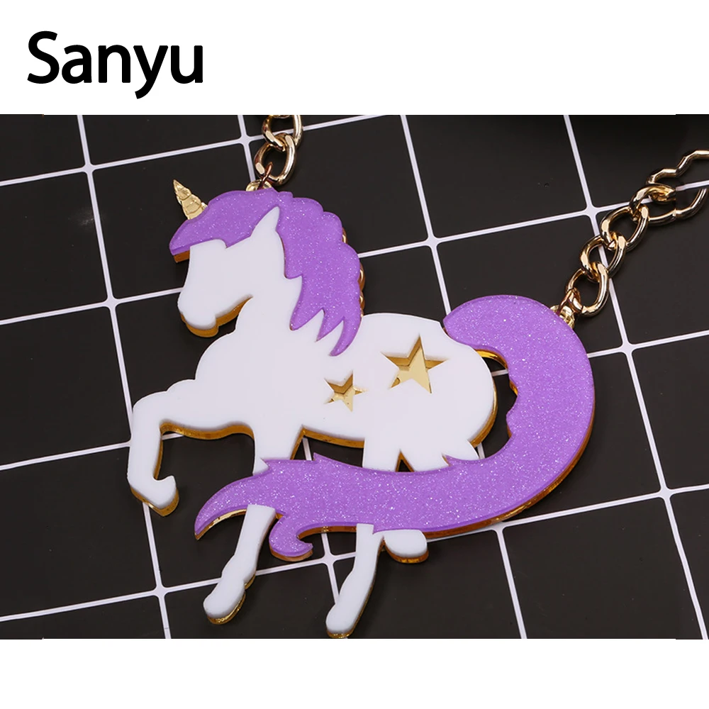 Korean Style Lovely Purple White Unicorn Acrylic Necklace Gold Chain Star Dreamlike Animal Necklace Fashion Women Girl Jewelry
Korean Style Lovely Purple White Unicorn Acrylic Necklace Gold Chain Star Dreamlike Animal Necklace Fashion Women Girl Jewelry