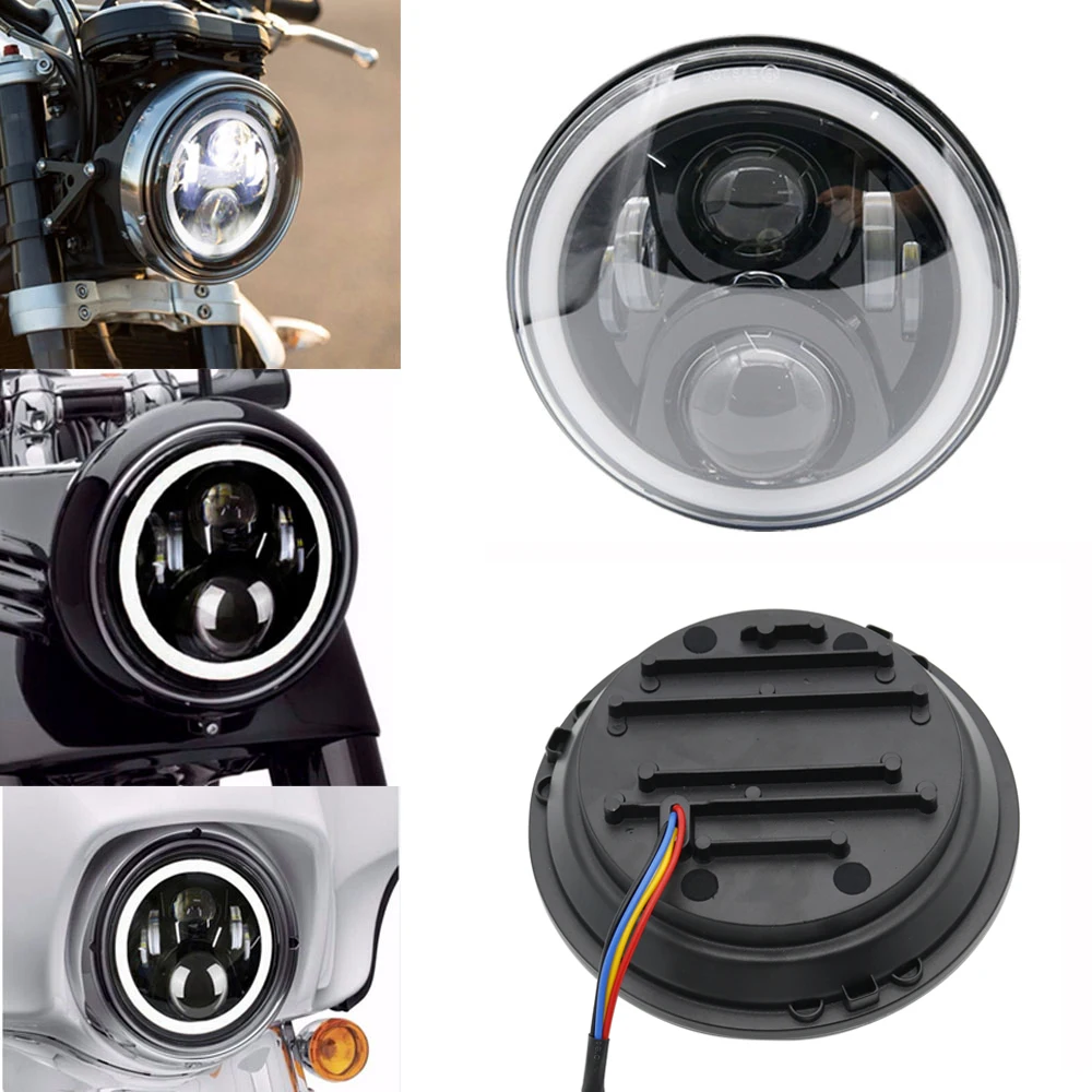 For Jeep Wrangler Jk Tj Super Bright 50W 7 Inch Round LED Headlight White Amber Turn Signal Halo Ring For Lada 4x4 urban Niva (17)