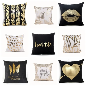 Nordic Scandinavian Black And White Brozing Pillowcase Gold Foil Cushion Decorative Pillow Home Decor Sofa Throw Pillows17*17in
Nordic Scandinavian Black And White Brozing Pillowcase Gold Foil Cushion Decorative Pillow Home Decor Sofa Throw Pillows17*17in