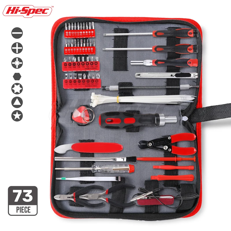 Hi-Spec 73pc Electronic Tool Set Computer Mobile Phone Repair Tools Kits DIY Multi Hand Tool Set In Zipper Storage Case DT30127
Hi-Spec 73pc Electronic Tool Set Computer Mobile Phone Repair Tools Kits DIY Multi Hand Tool Set In Zipper Storage Case DT30127