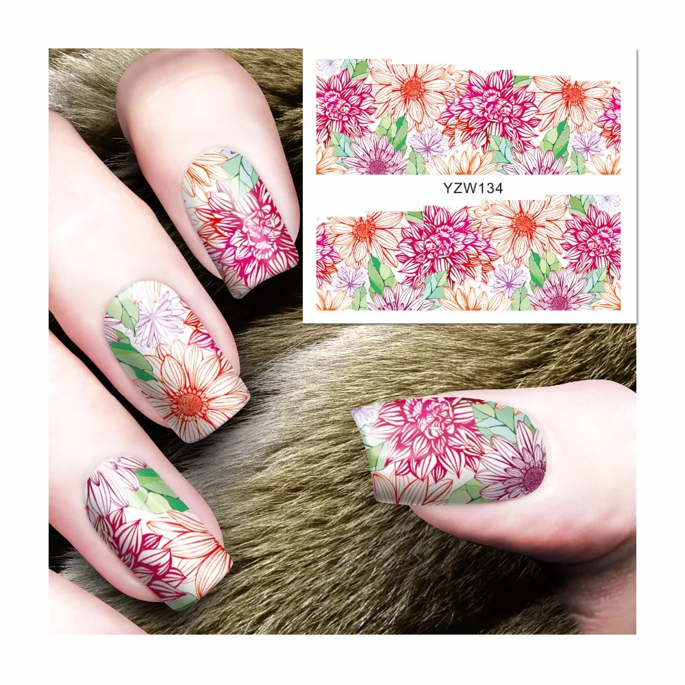 ZKO 1 Sheet Nails Beauty 3D Colorful Flower Designs Nail Art Water Decals Floral Nail Transfer Stickers 134
ZKO 1 Sheet Nails Beauty 3D Colorful Flower Designs Nail Art Water Decals Floral Nail Transfer Stickers 134
