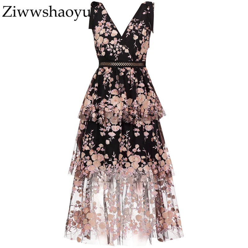 Ziwwshaoyu Elegant Floral dresses V-Neck Embroidery Sequined temperament Party dress Spring and summer new women's
Ziwwshaoyu Elegant Floral dresses V-Neck Embroidery Sequined temperament Party dress Spring and summer new women's