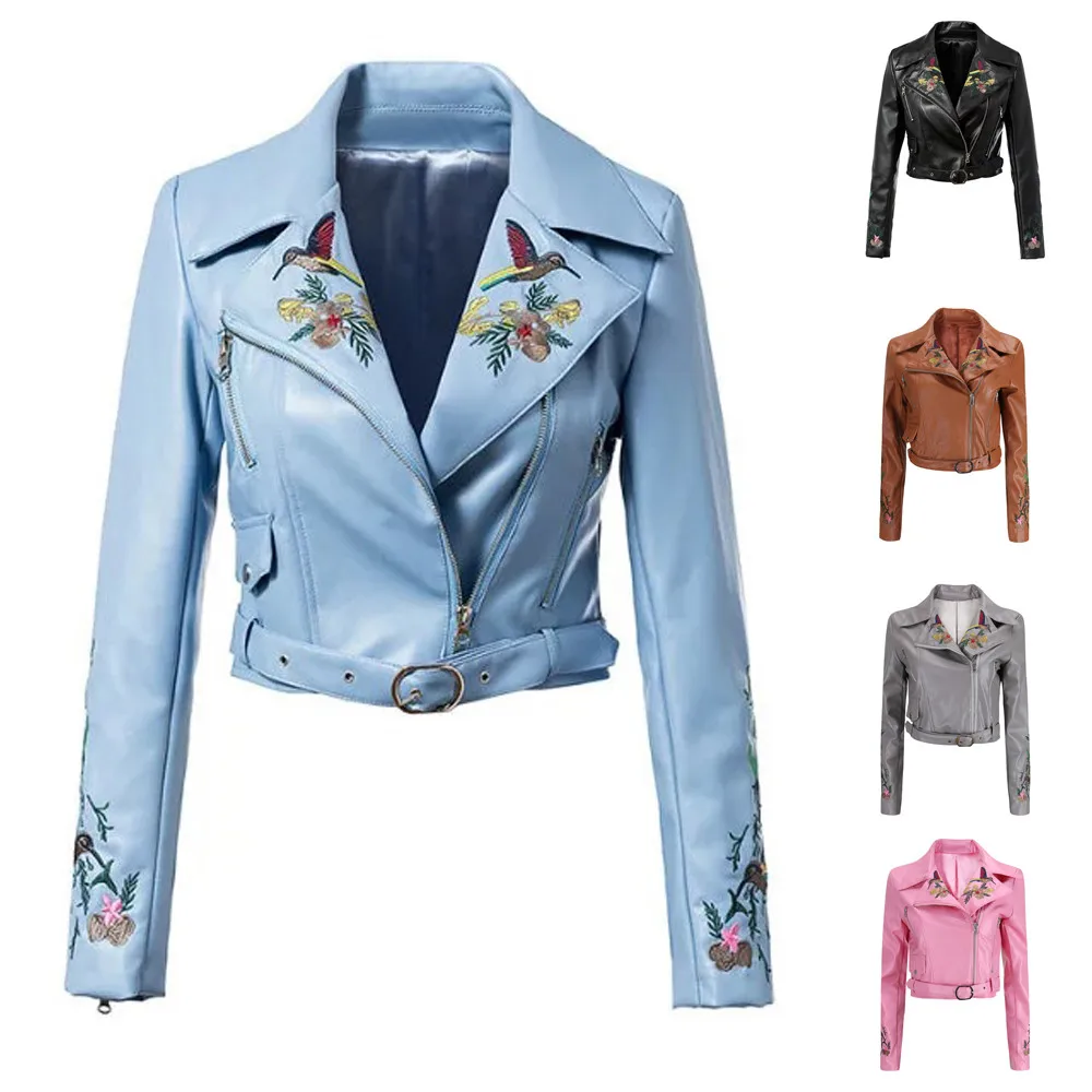 2020 Winter Women Casual Short Coat Leather Jacket Turn-down Collar Parka Embroidery Zipper Overcoat Outwear Autumn And Winter
2020 Winter Women Casual Short Coat Leather Jacket Turn-down Collar Parka Embroidery Zipper Overcoat Outwear Autumn And Winter