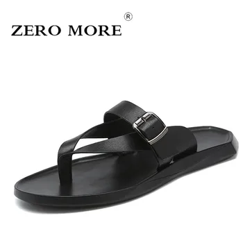 ZERO MORE Buckle Men's Slippers Flip Flops Solid Black Slip On Split Leather Fashion Hot Sale Beach Mens Flip Flops Slippers Men
ZERO MORE Buckle Men's Slippers Flip Flops Solid Black Slip On Split Leather Fashion Hot Sale Beach Mens Flip Flops Slippers Men