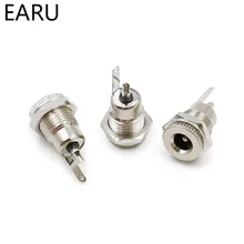 Dc099 5.5mm x 2.1mm dc power jack soquete fêmea montagem do painel conector de metal 5.5*2.1 5.5*2.5(China)