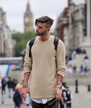 2018 Fashion Man O Neck Neck Solid Beige Long Sleeve Casual Pullover Sweaters
2018 Fashion Man O Neck Neck Solid Beige Long Sleeve Casual Pullover Sweaters