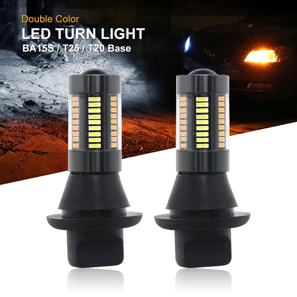 2pcs 66 LEDs Dual Color LED Car Turning Lights 12V 4014 SMD 1156 BA15S T25 T20 Auto Daytime Running Light Fog Lamp
2pcs 66 LEDs Dual Color LED Car Turning Lights 12V 4014 SMD 1156 BA15S T25 T20 Auto Daytime Running Light Fog Lamp