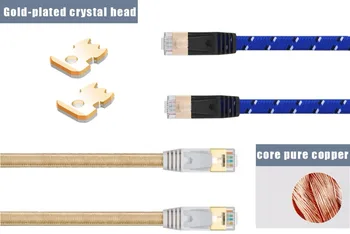 1ft 3ft 5ft 6ft 0.5m 1m 1.5m,2m 3m,5m 10m 20m30m cable CAT7 RJ45 Patch flat Ethernet Network Cable For Router Switch gold plate
1ft 3ft 5ft 6ft 0.5m 1m 1.5m,2m 3m,5m 10m 20m30m cable CAT7 RJ45 Patch flat Ethernet Network Cable For Router Switch gold plate