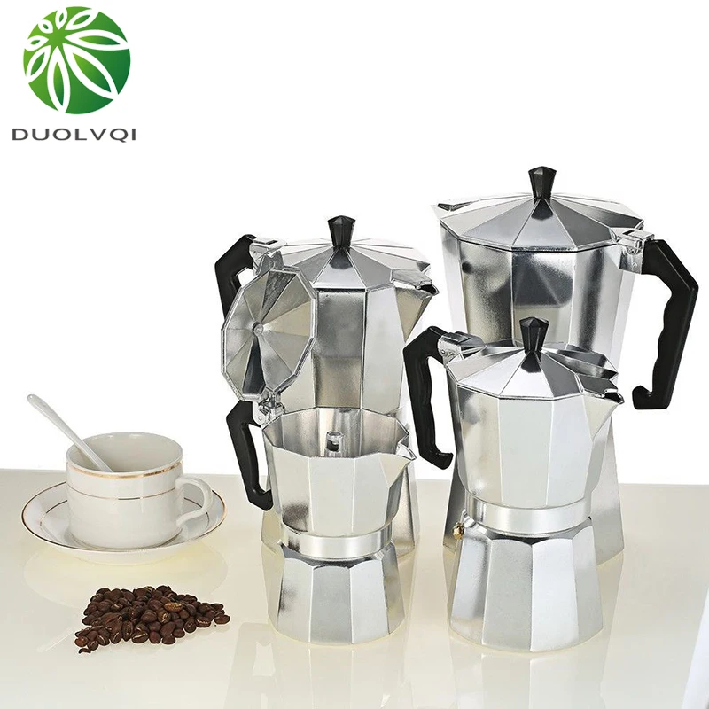 Duolvqi Aluminum Coffee Maker Durable Moka Cafeteira Expresso Percolator Pot Practical Moka Coffee Pot 50/100/150/300/450/600ml
Duolvqi Aluminum Coffee Maker Durable Moka Cafeteira Expresso Percolator Pot Practical Moka Coffee Pot 50/100/150/300/450/600ml