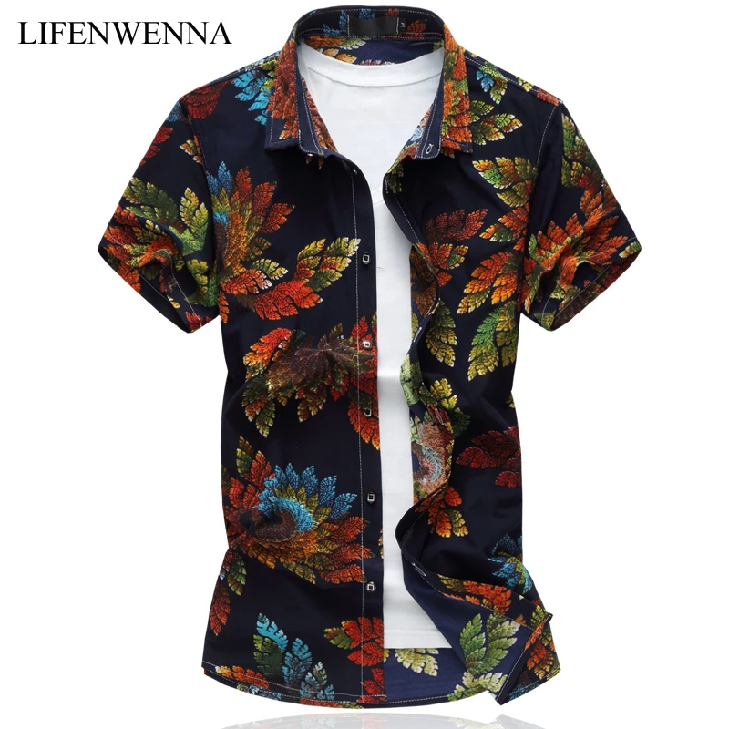 Plus Size 6XL Men's Shirt 2019 Summer Fashion Leaves Print Short Sleeve Shirt Mens Clothes Trend Casual Slim Fit Print Shirt Men
Plus Size 6XL Men's Shirt 2019 Summer Fashion Leaves Print Short Sleeve Shirt Mens Clothes Trend Casual Slim Fit Print Shirt Men