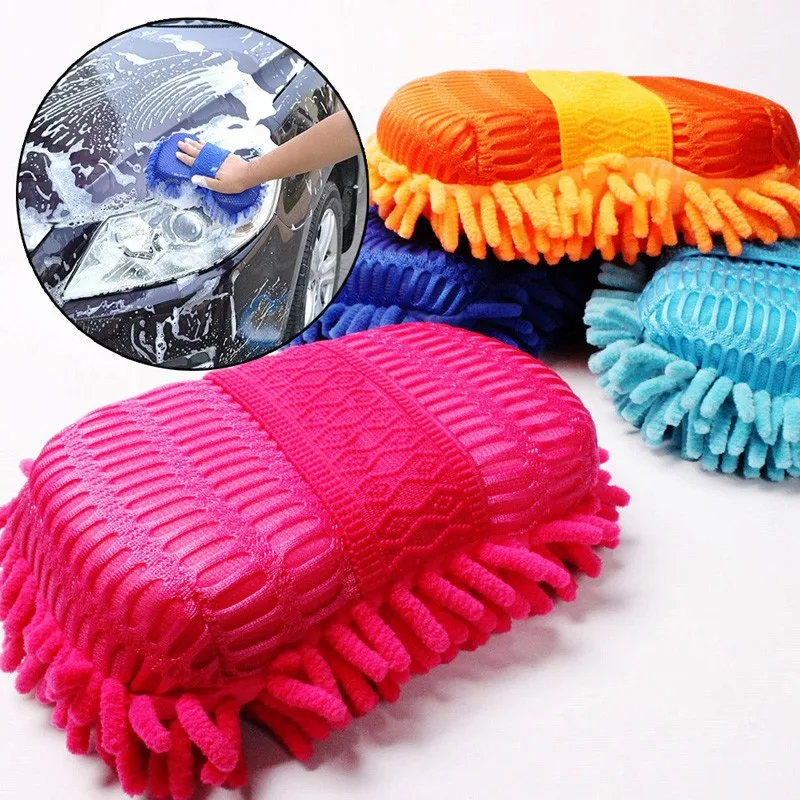 Ultrafine Fiber Chenille Anthozoan Car Wash Gloves Brushes Microfiber Car Motorcycle Washer Car Care Cleaning Brushes