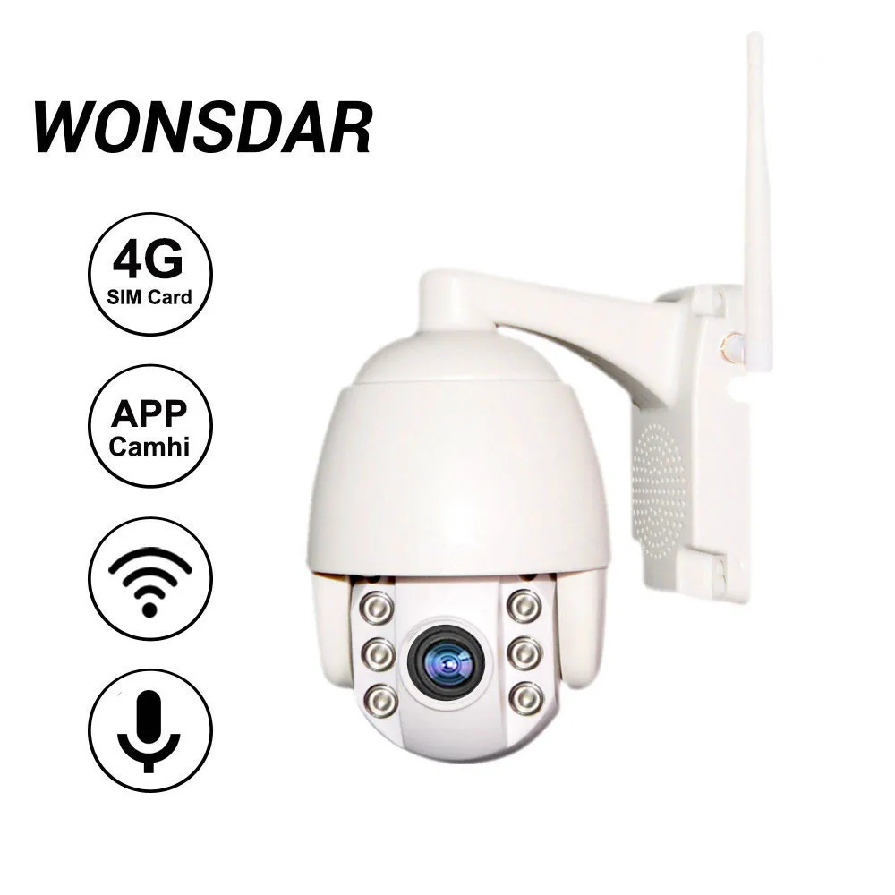 Wonsdar SIM Card Camera WIFI 3G 4G Speed Dome IP Camera 1080P PTZ 5X Zoom Two Way Audio Security Wireless CCTV CamHi App
Wonsdar SIM Card Camera WIFI 3G 4G Speed Dome IP Camera 1080P PTZ 5X Zoom Two Way Audio Security Wireless CCTV CamHi App