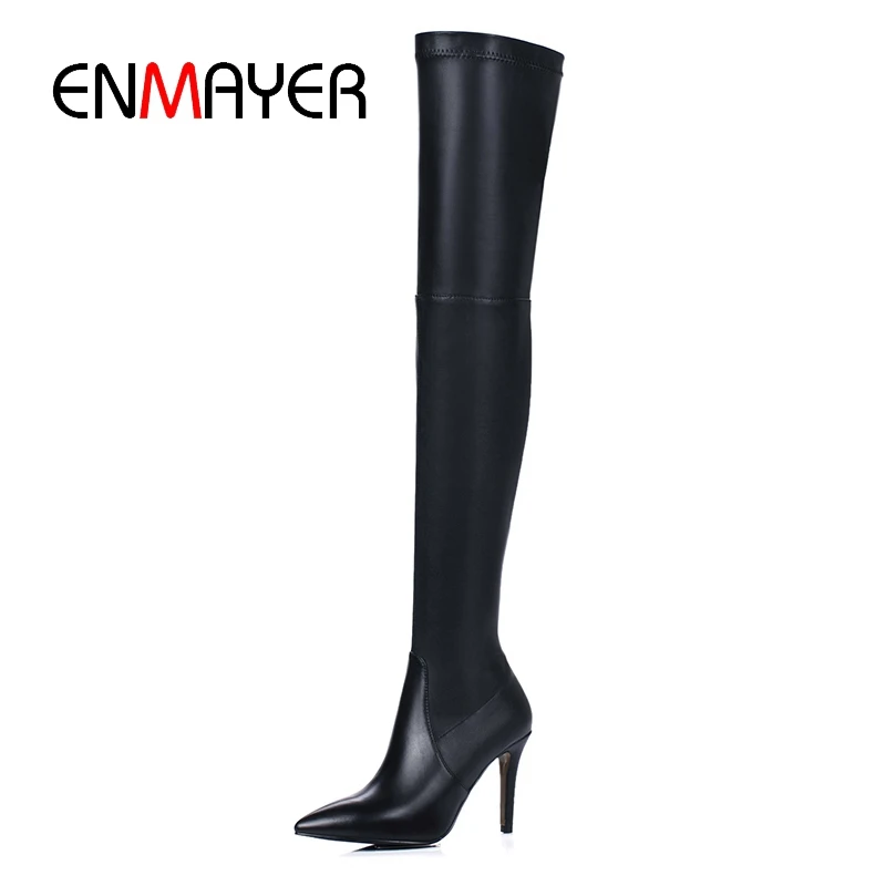 ENMAYER Boots women pointed toe high heel over the knee boots women solid black zipper boots Size 34-39 ZYL959
ENMAYER Boots women pointed toe high heel over the knee boots women solid black zipper boots Size 34-39 ZYL959