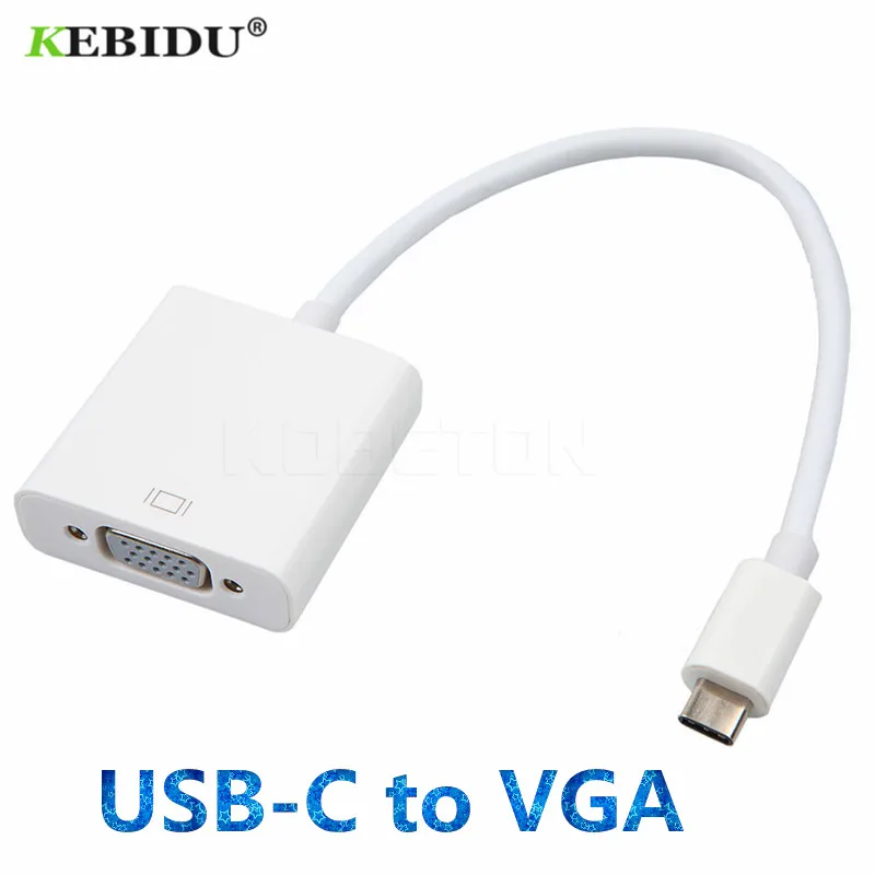 KEBIDU USB-C to VGA Adapter USB 3.1 Type C USB-C to Female VGA Adapter for Macbook 12 inch Chromebook Pixel Lumia 950XL Newest
KEBIDU USB-C to VGA Adapter USB 3.1 Type C USB-C to Female VGA Adapter for Macbook 12 inch Chromebook Pixel Lumia 950XL Newest