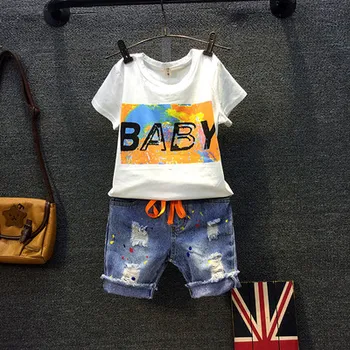 New Arrival Boys Summer Suit Casual Kids Boy Clothes Set Short Sleeve T-shirt with letter Printed Clothing Sets Denim Shorts 480
New Arrival Boys Summer Suit Casual Kids Boy Clothes Set Short Sleeve T-shirt with letter Printed Clothing Sets Denim Shorts 480