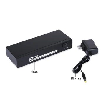 8 out 1 in Composite Video Audio 3 RCA AV Switcher Box Adapter Selector Repeater 8 Ports Video Audio Splitter For HDTV LCD DVD
8 out 1 in Composite Video Audio 3 RCA AV Switcher Box Adapter Selector Repeater 8 Ports Video Audio Splitter For HDTV LCD DVD