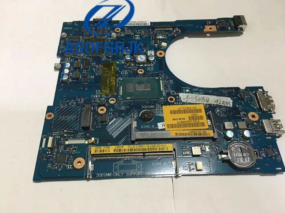 for DELL 5558 5758 Laptop motherboard DDR3L 0C65T5 C65T5 AAL10 LA-B843P SR245 I3-5010U tested DDR3 tested OK
for DELL 5558 5758 Laptop motherboard DDR3L 0C65T5 C65T5 AAL10 LA-B843P SR245 I3-5010U tested DDR3 tested OK