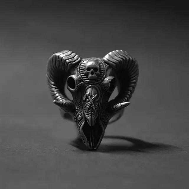 Gothic Goat Devil Demon Skull Rings Wizard Pagan 316L Stainless Steel Ring Mens Punk Rock Biker Jewelry
Gothic Goat Devil Demon Skull Rings Wizard Pagan 316L Stainless Steel Ring Mens Punk Rock Biker Jewelry