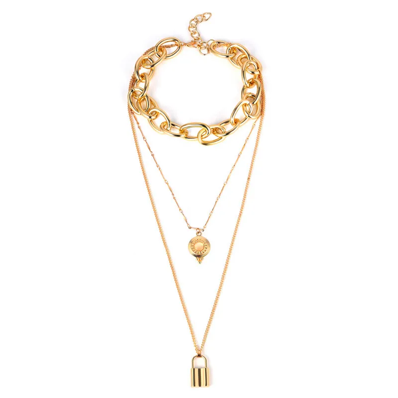 Personality lock punk multi-layer chain sweater chain female fashion mix and match multi-element accessories
Personality lock punk multi-layer chain sweater chain female fashion mix and match multi-element accessories
