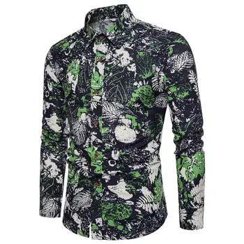 Floral Shirt for Men Plus size Long Male Shirts Hawaiian Style Flax Linen Blouse Men's Clothing Slim fit New 
Floral Shirt for Men Plus size Long Male Shirts Hawaiian Style Flax Linen Blouse Men's Clothing Slim fit New