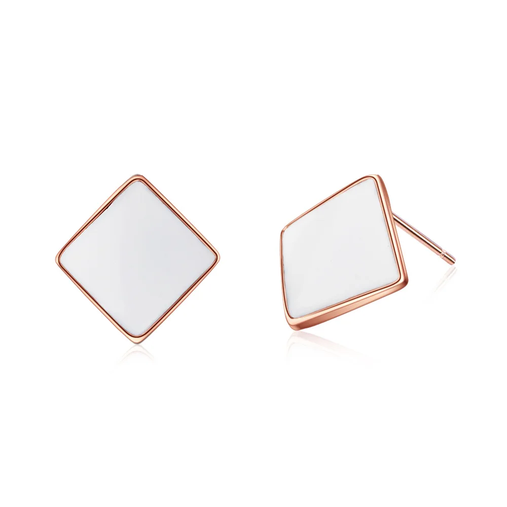 New Fashion 925 Sterling Silver Rose Gold Color Black White Epoxy Square Earrings For Women Birthday Gift Drop Shipping
New Fashion 925 Sterling Silver Rose Gold Color Black White Epoxy Square Earrings For Women Birthday Gift Drop Shipping