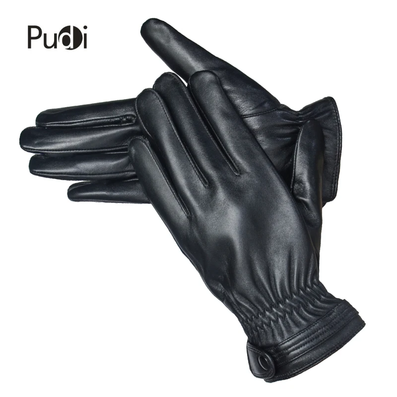 Pudi GL861 Man Genuine Leather Real Fur Glove 2018 Winter New High Quality One Mans' Gloves Black Color | Аксессуары для