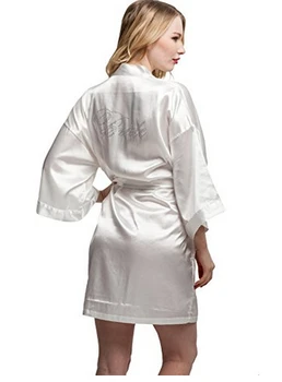 Silk Bridesmaid Bride Sexy Short Satin Wedding Kimono Robes