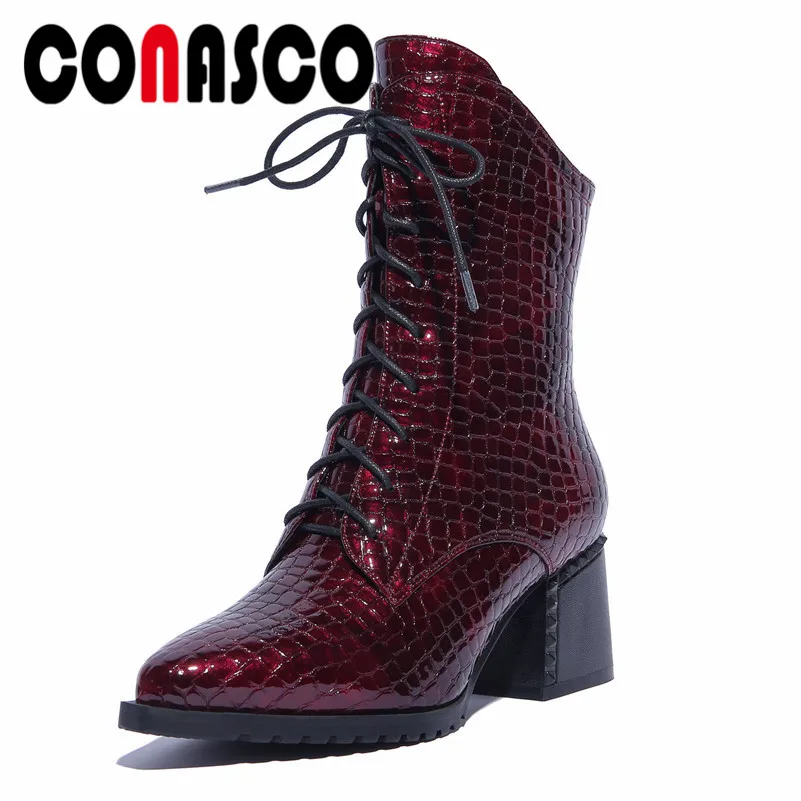CONASCO New Brand Women Ankle Boots Square High Heeled Corss-tied Motorcycle Boots Fashion Warm Martin Shoes Woman Party Pumps
CONASCO New Brand Women Ankle Boots Square High Heeled Corss-tied Motorcycle Boots Fashion Warm Martin Shoes Woman Party Pumps