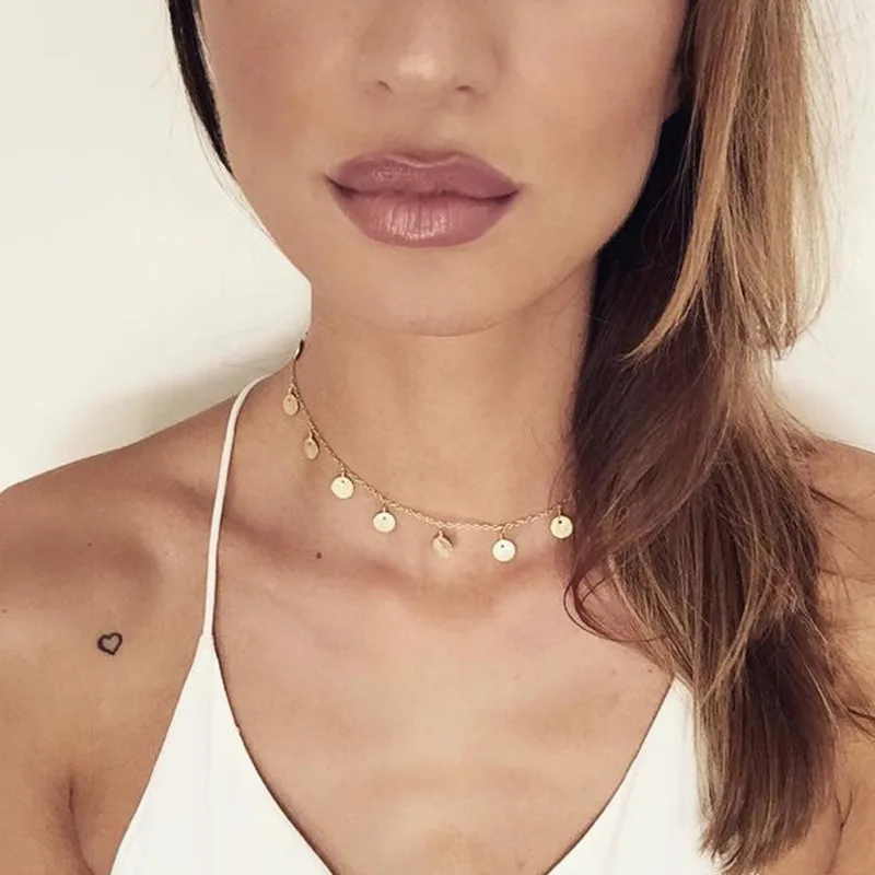 Fashion Gold Color Sequins Coins Tassel Choker Necklace for Women Ladies Necklace Jewelry Clothing Accessories Colares
Fashion Gold Color Sequins Coins Tassel Choker Necklace for Women Ladies Necklace Jewelry Clothing Accessories Colares