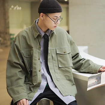 2019 Men's Youth Streetwear Bomber Jacket Work Clothes Loose Outerwear Male Coats Tide Green/black Color Windbreaker Size M-2XL
2019 Men's Youth Streetwear Bomber Jacket Work Clothes Loose Outerwear Male Coats Tide Green/black Color Windbreaker Size M-2XL