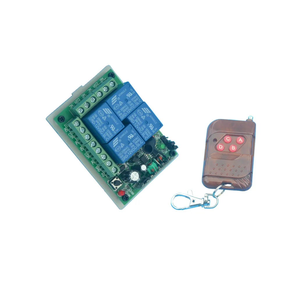 433Mhz Wireless Remote Control Switch Receiver+4 Channel Remote Control for Electric doors Windows RF Remote 433 Mhz
433Mhz Wireless Remote Control Switch Receiver+4 Channel Remote Control for Electric doors Windows RF Remote 433 Mhz