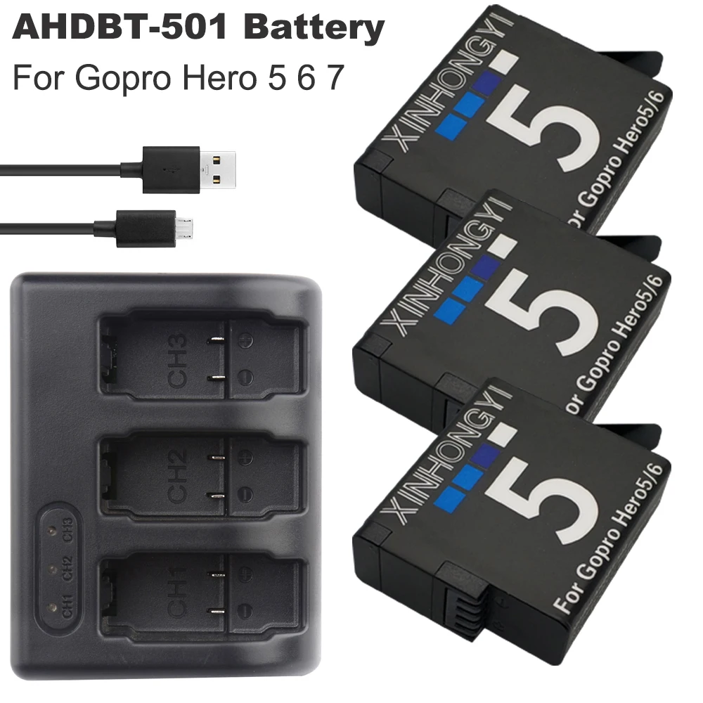 3x 1600mAh AHDBT-501 hero7 battery AHDBT 501 Go pro Hero5 Battery + USB 3-Port Charger For GoPro 5 Hero5 6 Hero 7 action Camera
3x 1600mAh AHDBT-501 hero7 battery AHDBT 501 Go pro Hero5 Battery + USB 3-Port Charger For GoPro 5 Hero5 6 Hero 7 action Camera