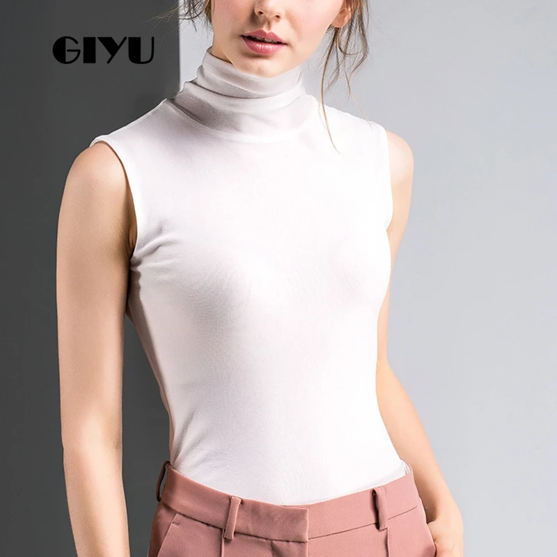 GIYU Solid Sleeveless T Shirt Women Turtleneck Tee Sexy Mesh Skinny Basic Tops Female 2019 New
GIYU Solid Sleeveless T Shirt Women Turtleneck Tee Sexy Mesh Skinny Basic Tops Female 2019 New