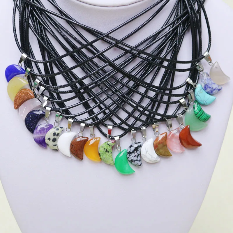1pc Charms Natural Stone Moon Shape Crystal Quartz Agates Pendants Necklace for Friends Gift Free shipping
1pc Charms Natural Stone Moon Shape Crystal Quartz Agates Pendants Necklace for Friends Gift Free shipping