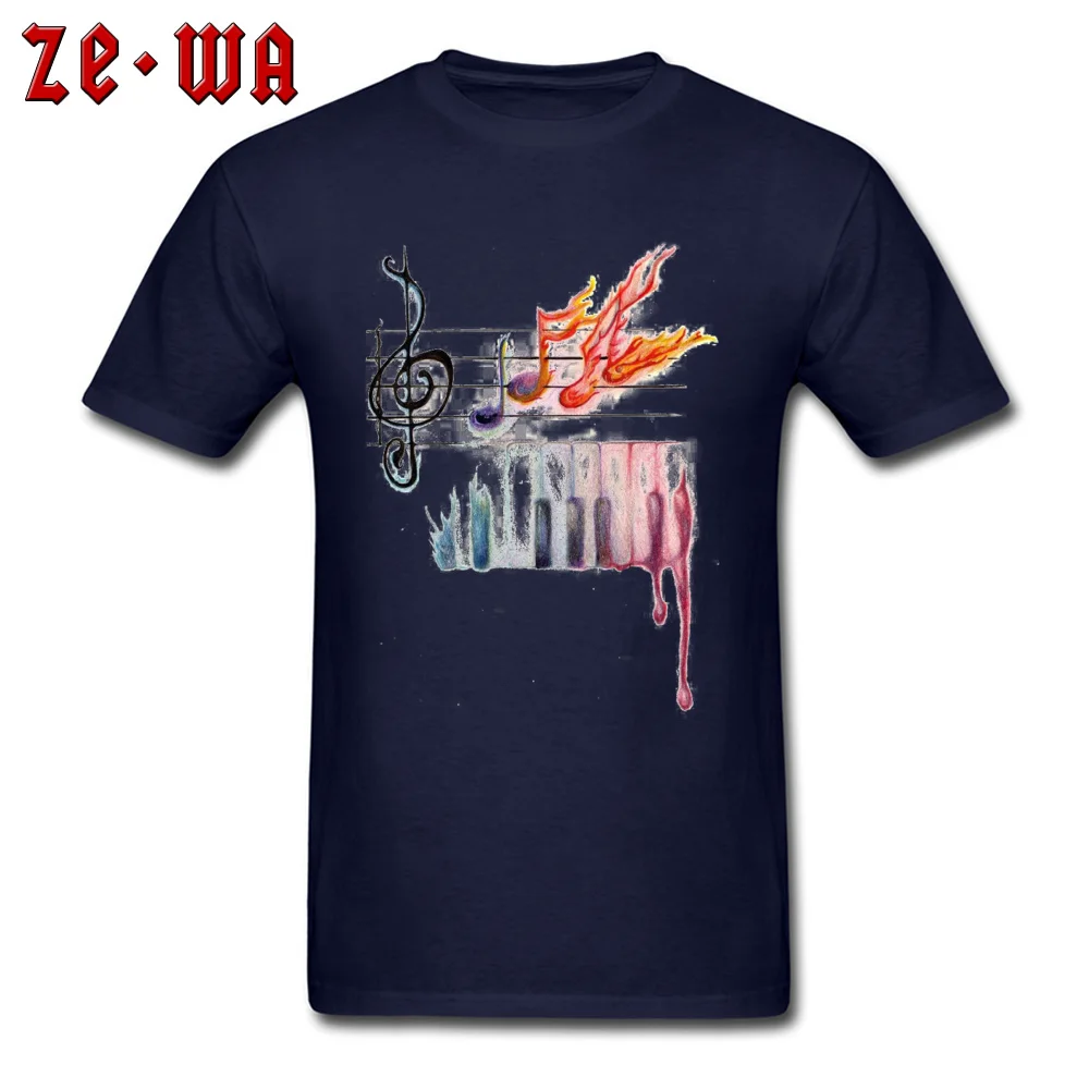 Men Designer Tops T Shirt Crewneck Father Day 100% Cotton Tshirts Funny Short Sleeve art music drawing musical note Tops T Shirt art music drawing musical note navy